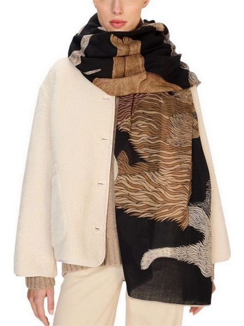 sciarpa donna 100 x 190 toutou nero Inoui Editions | SCARF 100 TOUTOUBLACK